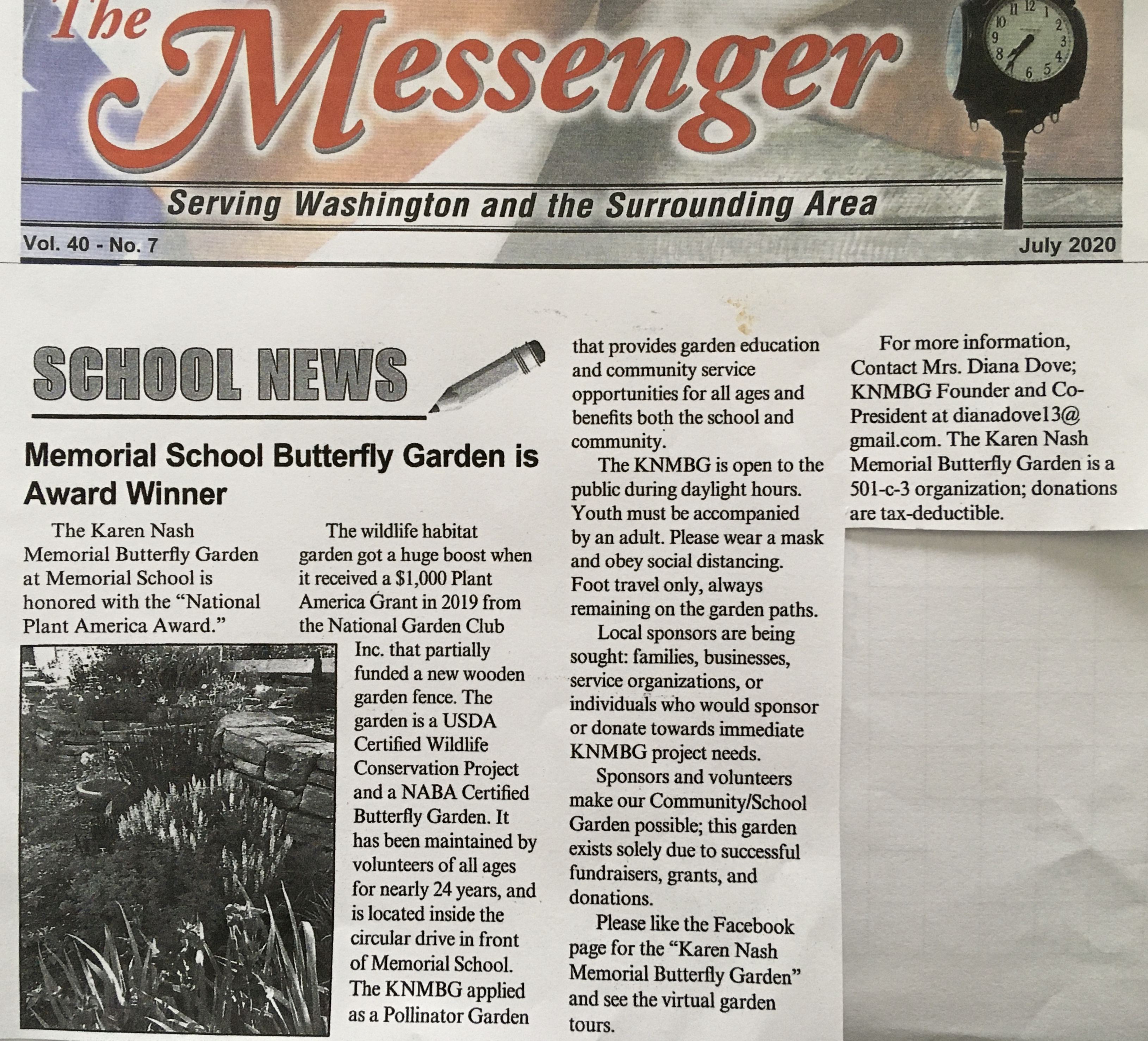Washington Messenger Garden article
